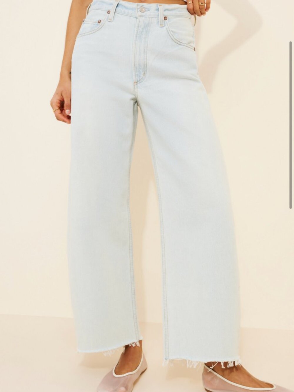 AGOLDE Low Curve Fray Jeans Vintage Denim Light - Size 32
